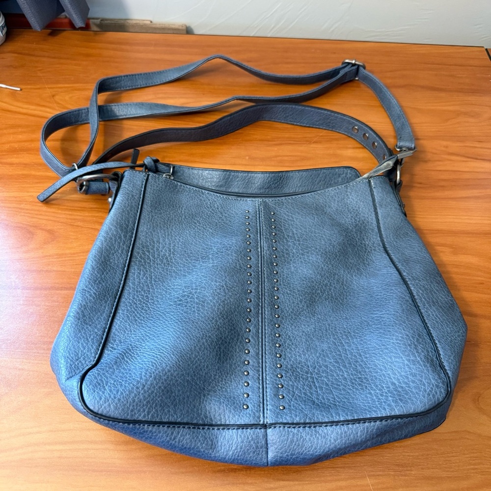 Montana West Shoulder Purse Bag Blue Stud Detail Western Neutral Basic